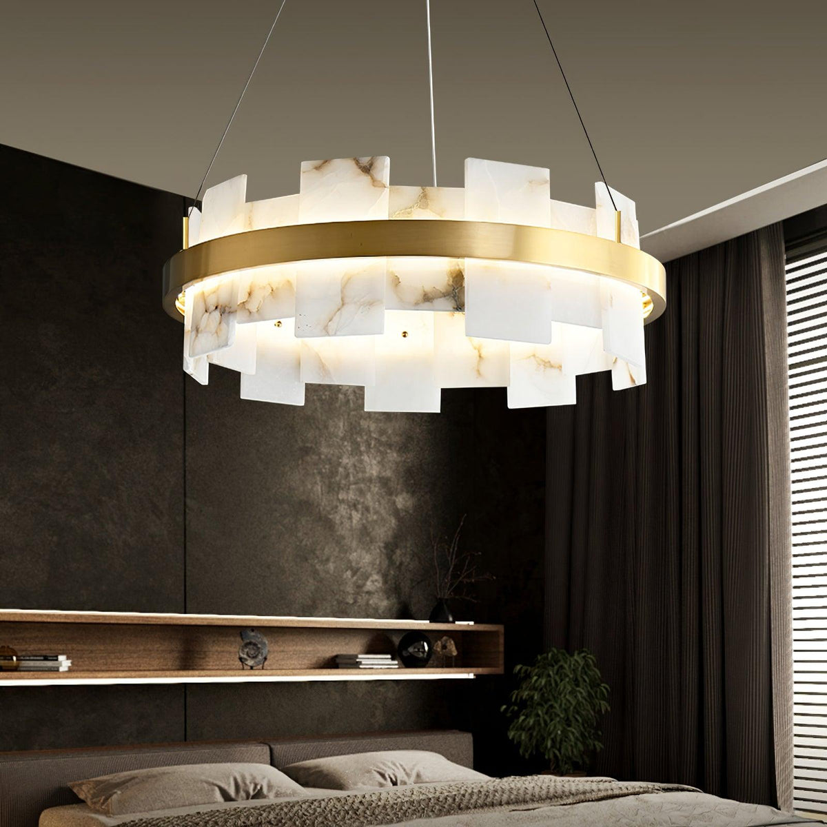 Zelvara Alabaster Ring Chandelier