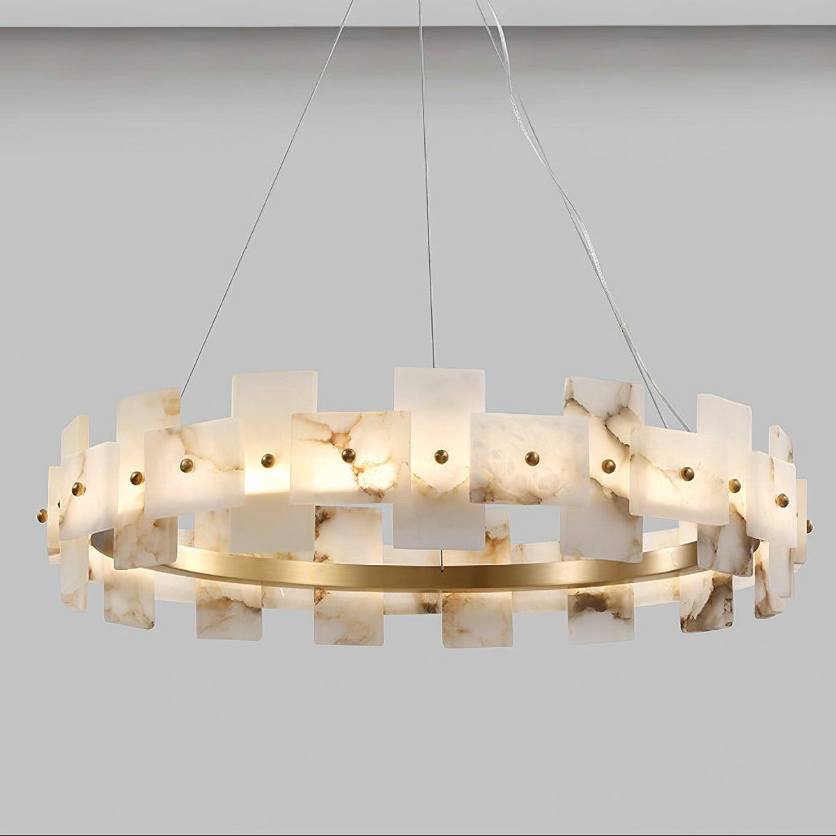 Zelvara Alabaster Ring Chandelier