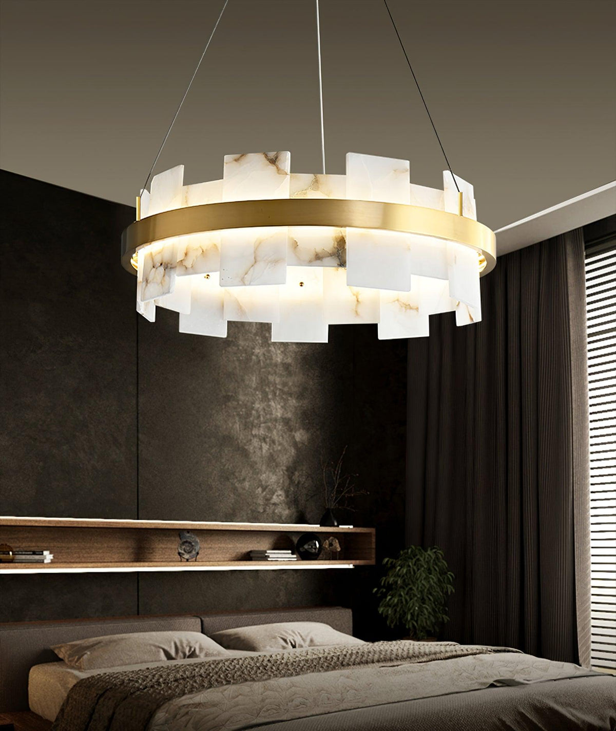 Zelvara Alabaster Ring Chandelier