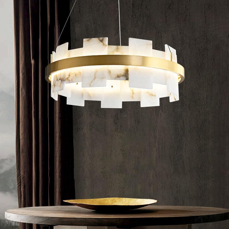 Zelvara Alabaster Ring Chandelier