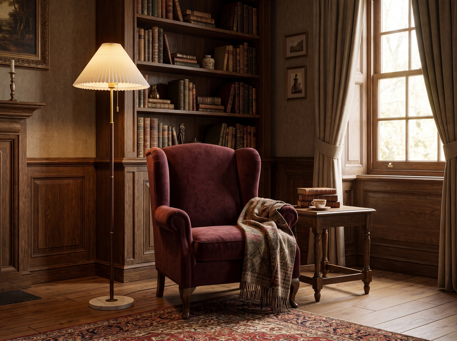 Maribel Vintage Pleated Floor Lamp &mdash; Vintage Character