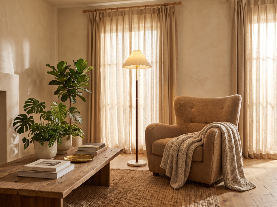 Maribel Vintage Pleated Floor Lamp &mdash; Organic Luxury