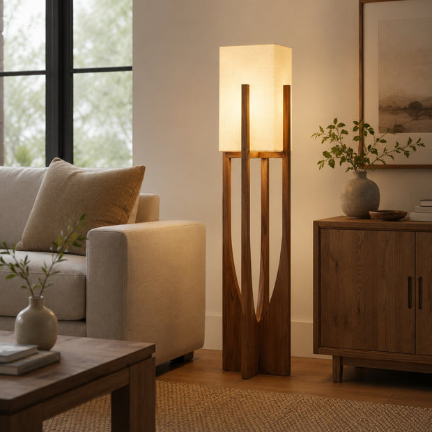 Cedarline Fairbanks Floor Lamp - living room lifestyle image for Comvilo lighting