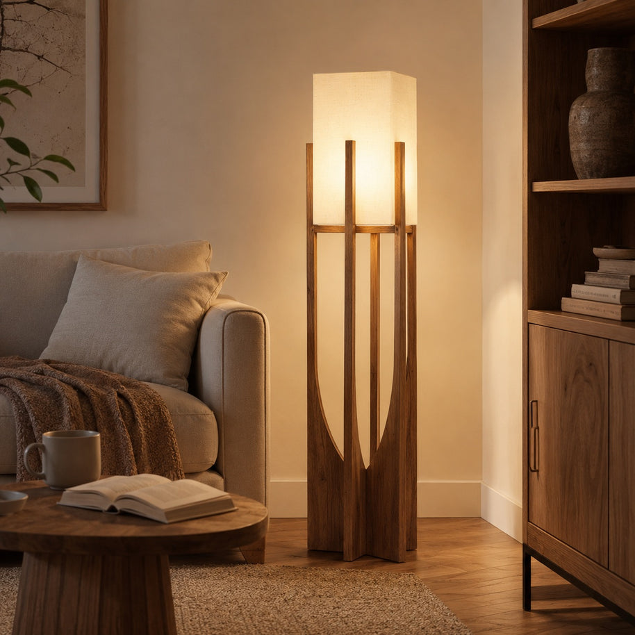 Cedarline Fairbanks Floor Lamp - everyday lifestyle room image for Comvilo lighting