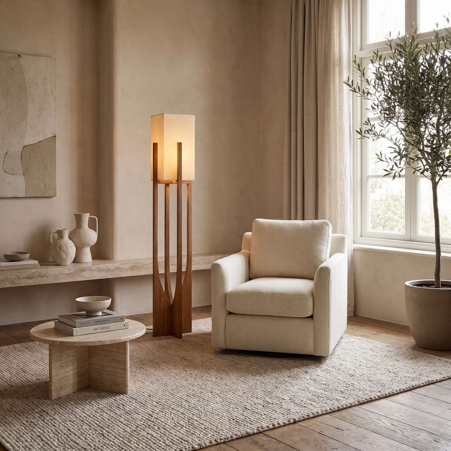 Cedarline Fairbanks Floor Lamp in a premium Comvilo lifestyle interior — carousel lifestyle image 2