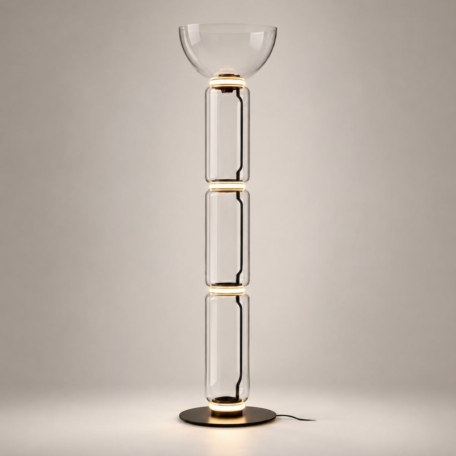 Clarion Bamboo Glass Floor Lamp - product hero image for Comvilo lighting