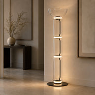 Clarion Bamboo Glass Floor Lamp - entryway lifestyle image for Comvilo lighting