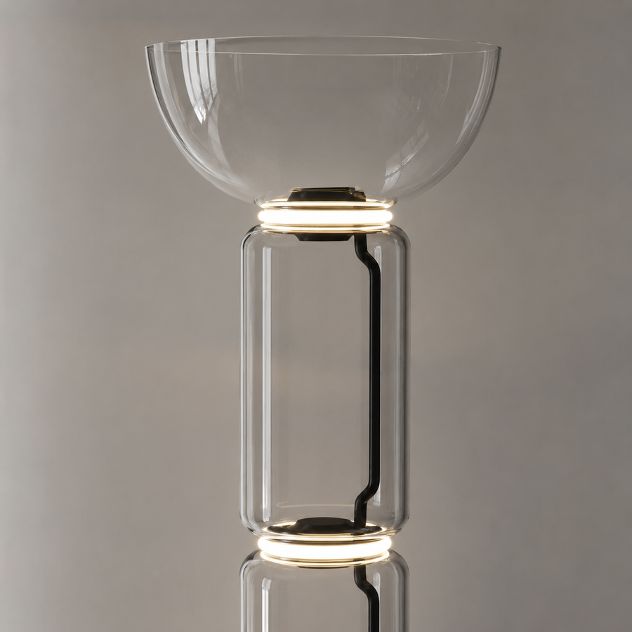 Clarion Bamboo Glass Floor Lamp material detail