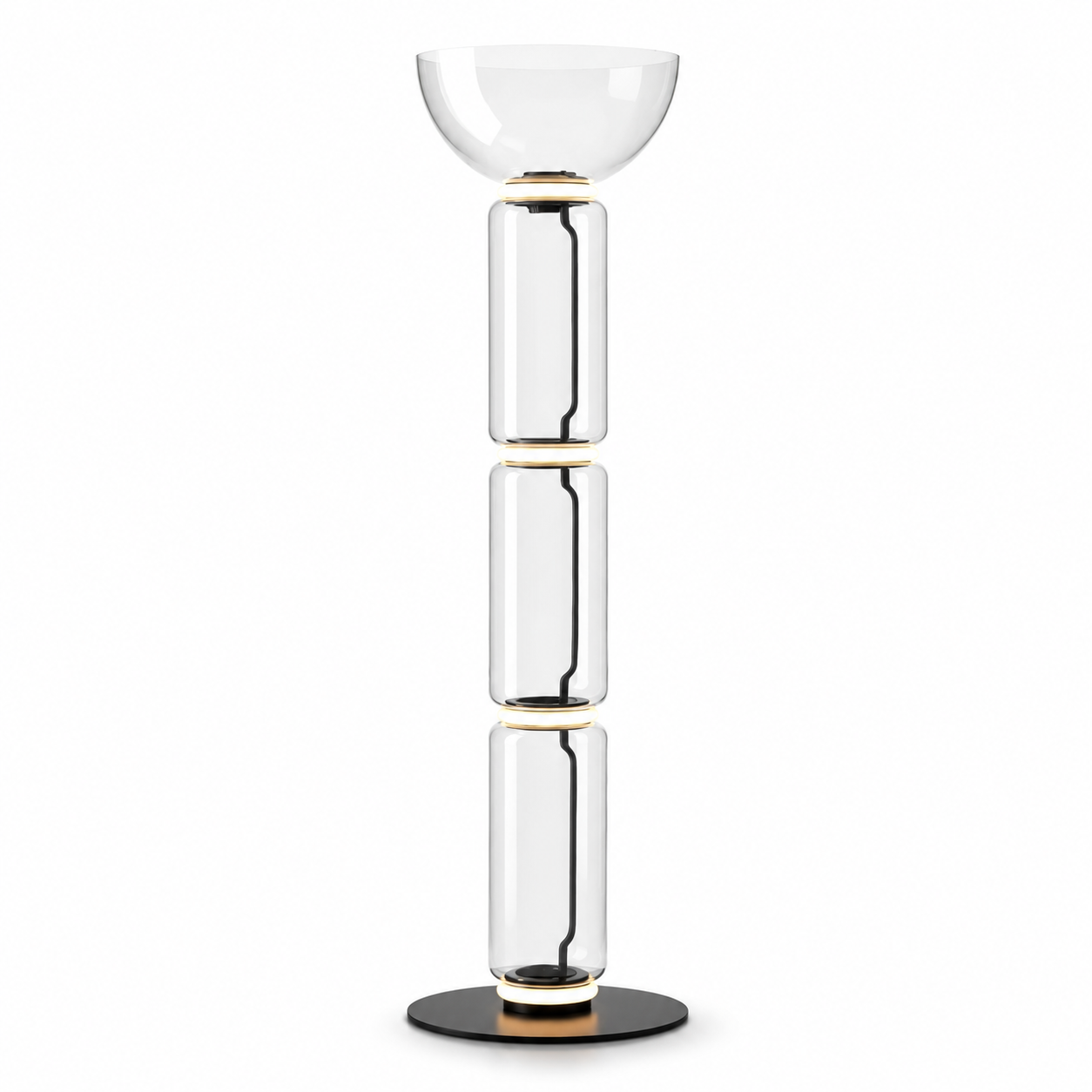 Clarion Bamboo Glass Floor Lamp