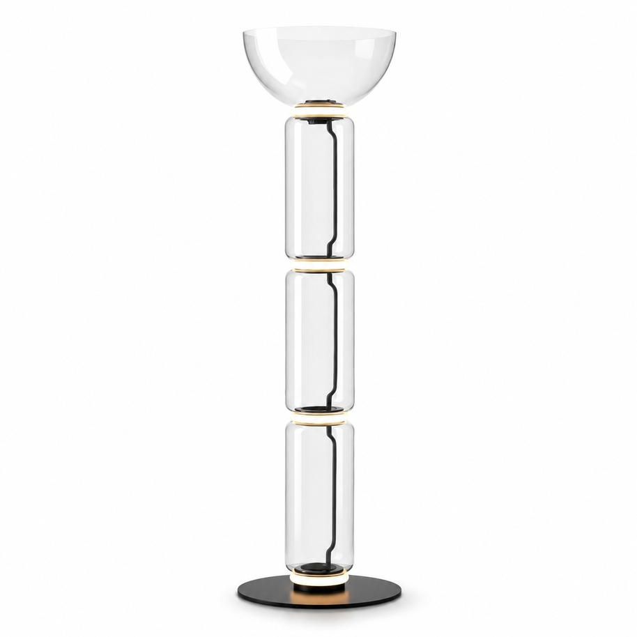 Clarion Bamboo Glass Floor Lamp