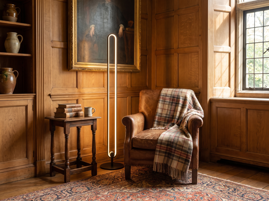 Haloform Modern Minimalist LED Standing Oval Floor Lamp &mdash; Vintage Character