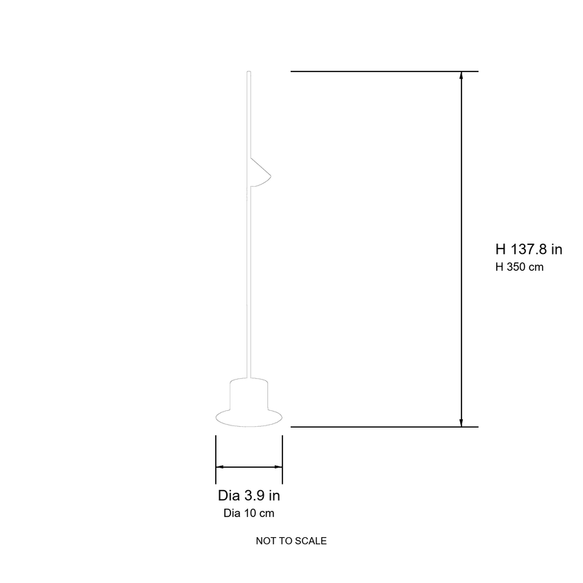 Comvilo Soreluna Floor Lamp sizing diagram