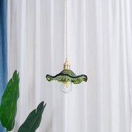 Glass Hibiscus Flower Pendant Light