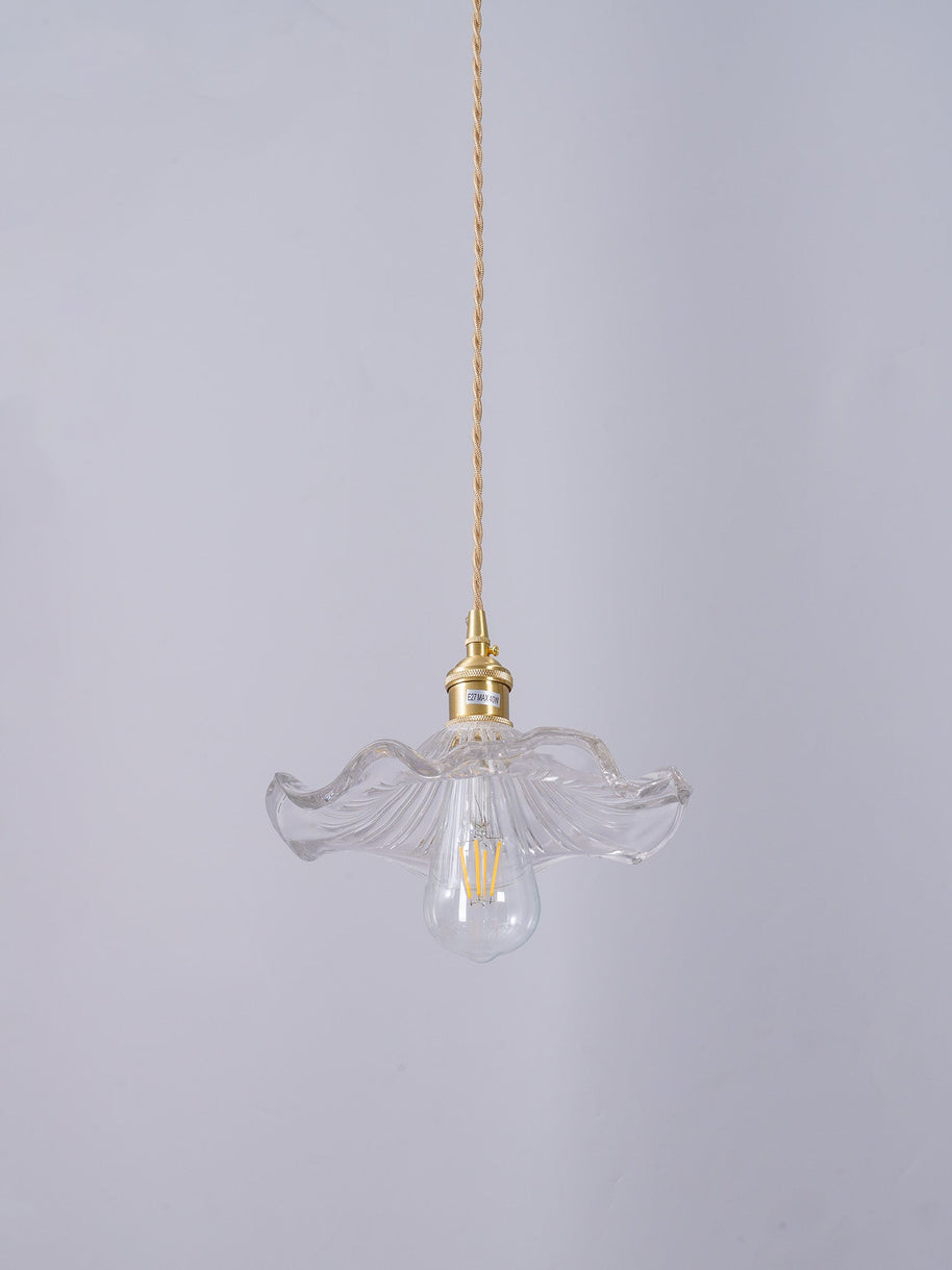 Glass Hibiscus Flower Pendant Light