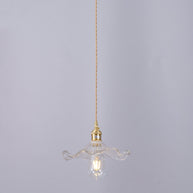 Glass Hibiscus Flower Pendant Light