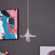 Glass Hibiscus Flower Pendant Light