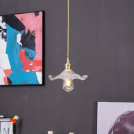 Glass Hibiscus Flower Pendant Light