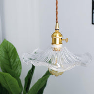 Glass Hibiscus Flower Pendant Light