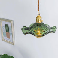 Glass Hibiscus Flower Pendant Light