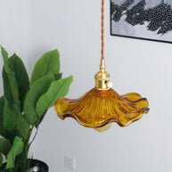 Glass Hibiscus Flower Pendant Light
