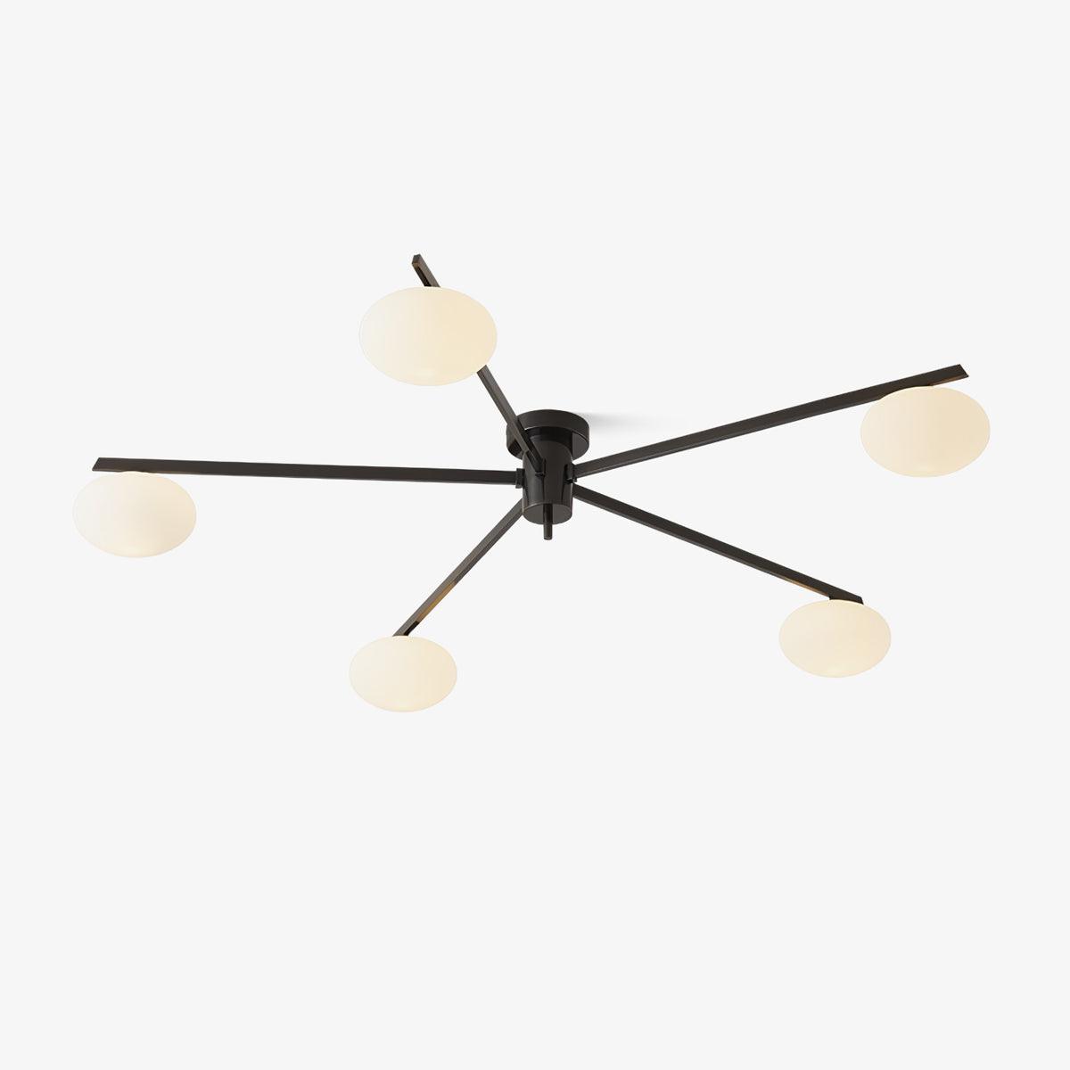 Jasper Ceiling Lamp in the black and white finish, five-head fixture shown on a plain background