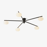 Jasper Ceiling Lamp in the black and white finish, five-head fixture shown on a plain background
