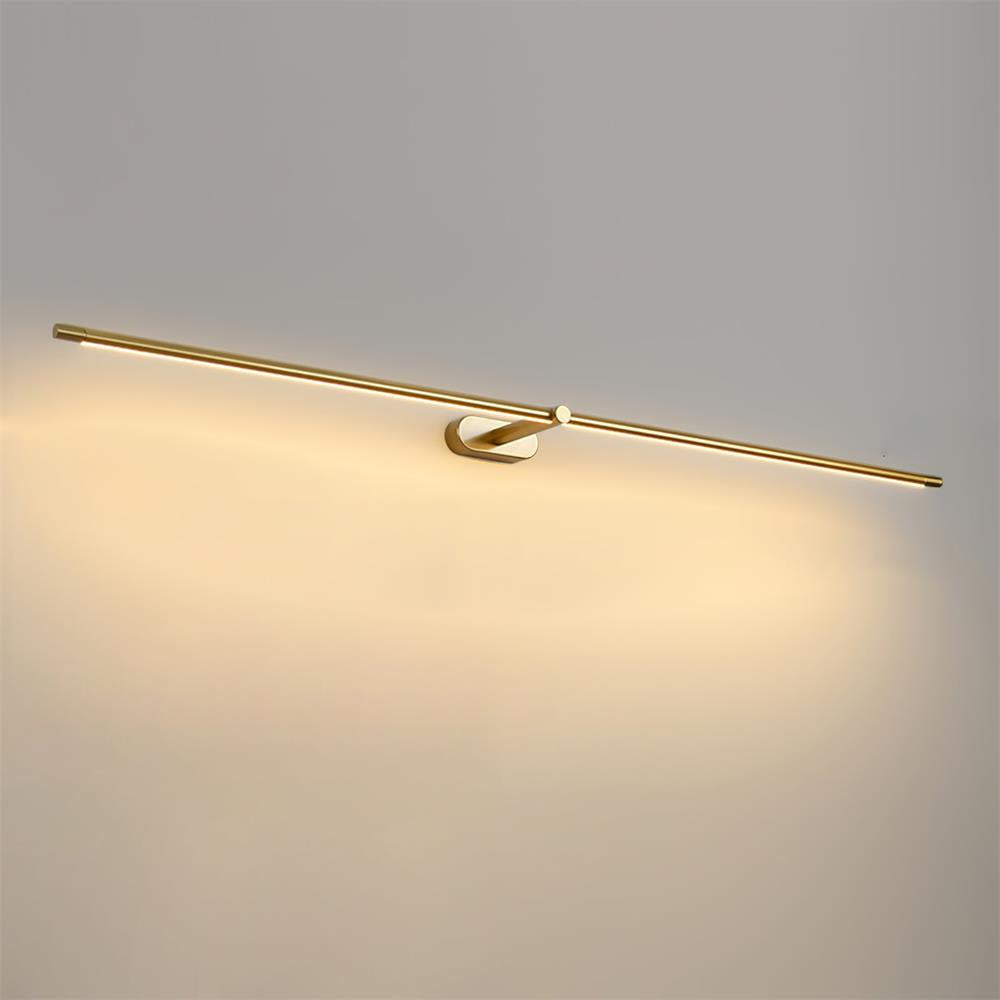 Kady Linear Rechargeable Version Wall Lamp in Gold, lit and wall mounted