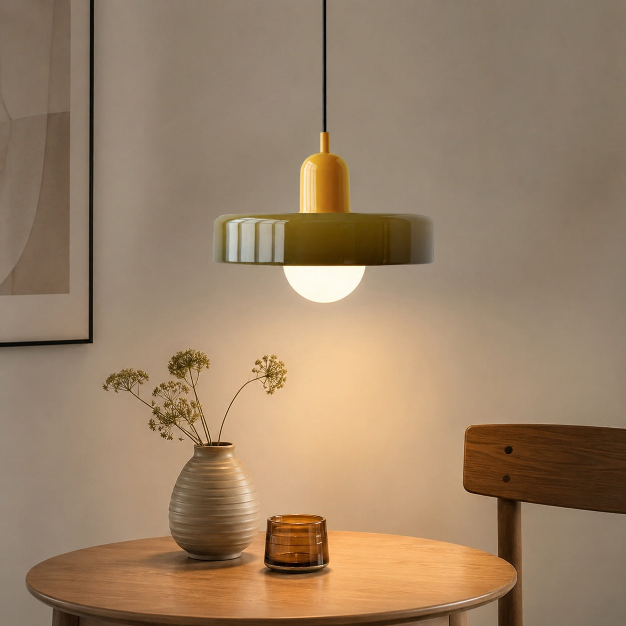 Liora Bauhaus Stained Glass Pendant Light - focused studio product image for Comvilo lighting
