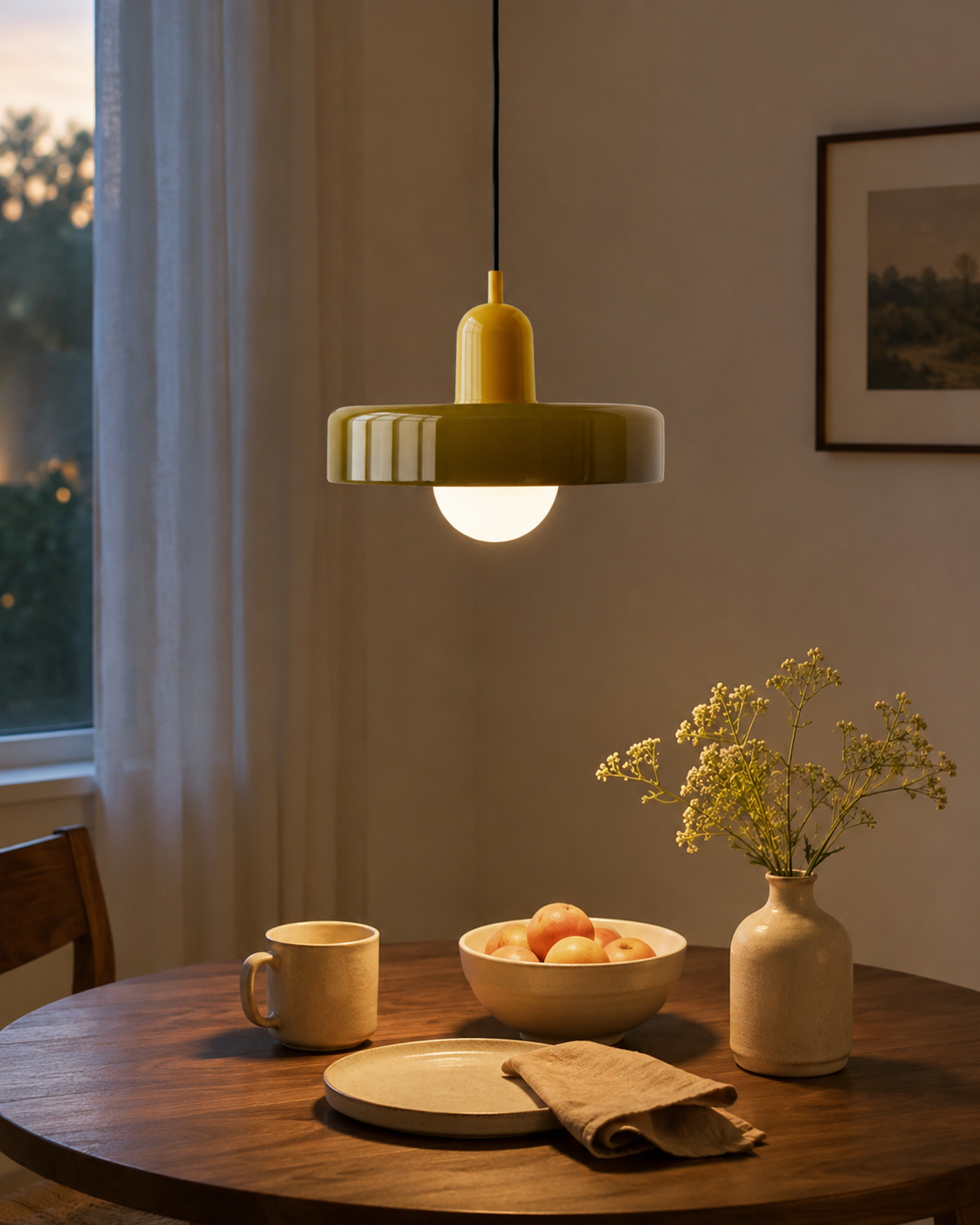 Liora Bauhaus Stained Glass Pendant Light