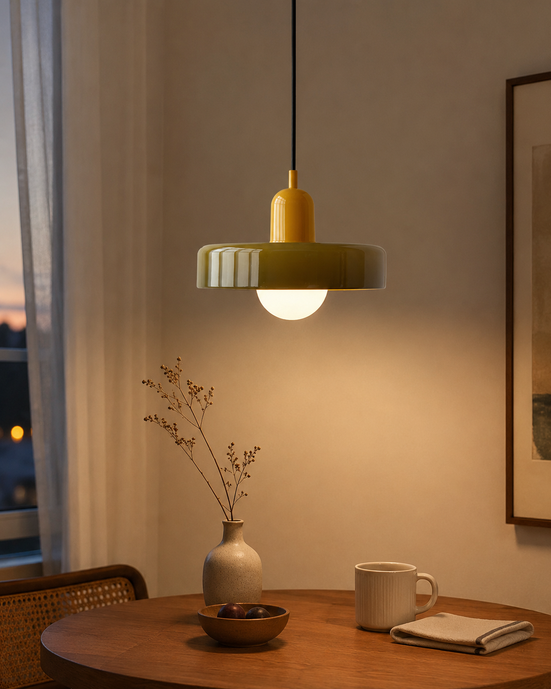 Liora Bauhaus Stained Glass Pendant Light