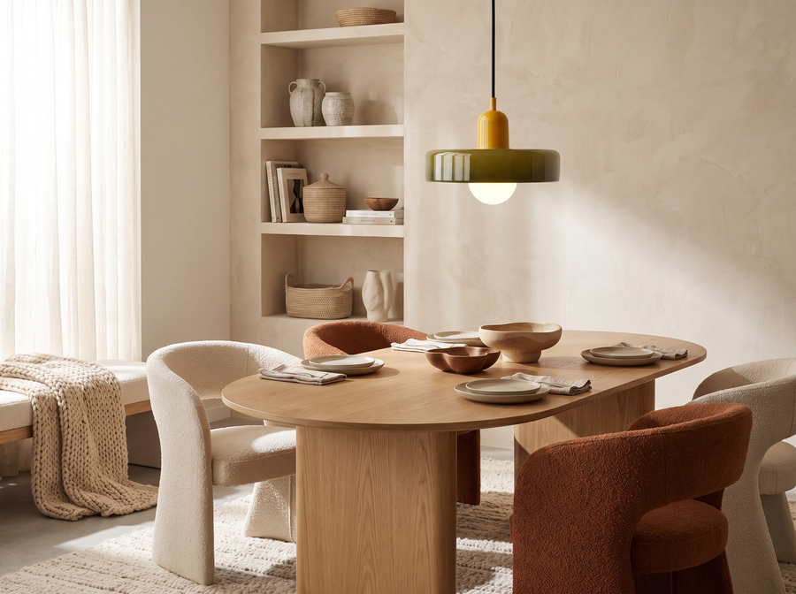 Liora Bauhaus Stained Glass Pendant Light &mdash; Modern Warmth