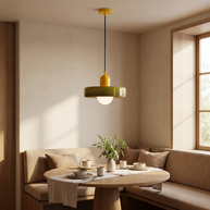Liora Bauhaus Stained Glass Pendant Light single pendant lifestyle image in a styled interior for Comvilo lighting