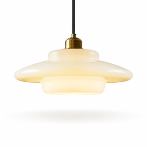 Elowen Mid Century Plug-in Milk White Glass Pendant Light