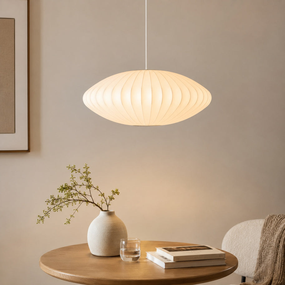 Cloudmere Minimalist White Bubble Hanging Pendant Light - focused studio product image for Comvilo lighting