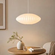 Cloudmere Minimalist White Bubble Hanging Pendant Light - focused studio product image for Comvilo lighting