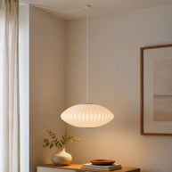 Cloudmere Minimalist White Bubble Hanging Pendant Light - cord and setup image for Comvilo lighting