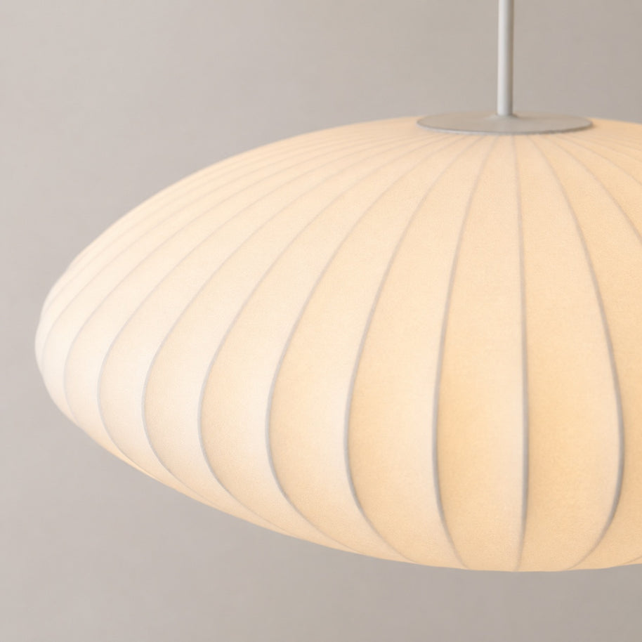 Cloudmere Minimalist White Bubble Hanging Pendant Light - material close-up detail image for Comvilo lighting