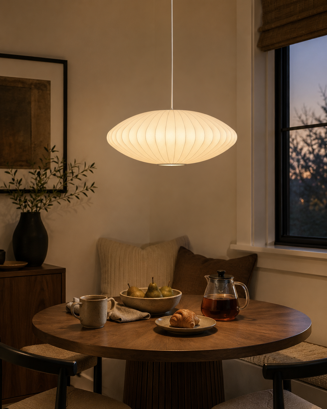 Cloudmere Minimalist White Bubble Hanging Pendant Light