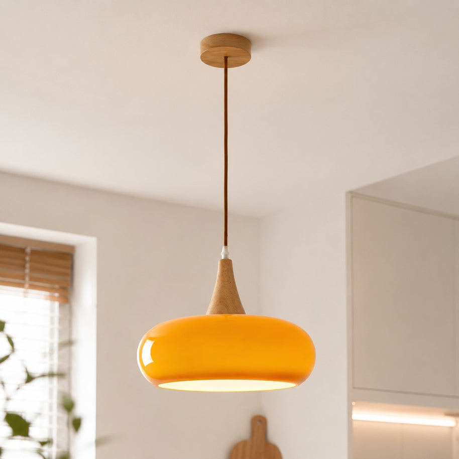 Solara Kitchen Island Linear Glass Pendant Light - ceiling mount setup image for Comvilo lighting