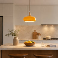 Solara Kitchen Island Linear Glass Pendant Light - kitchen island lifestyle image for Comvilo lighting
