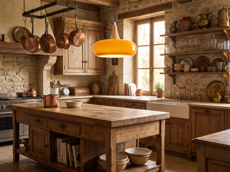 Solara Kitchen Island Linear Glass Pendant Light &mdash; Vintage Character