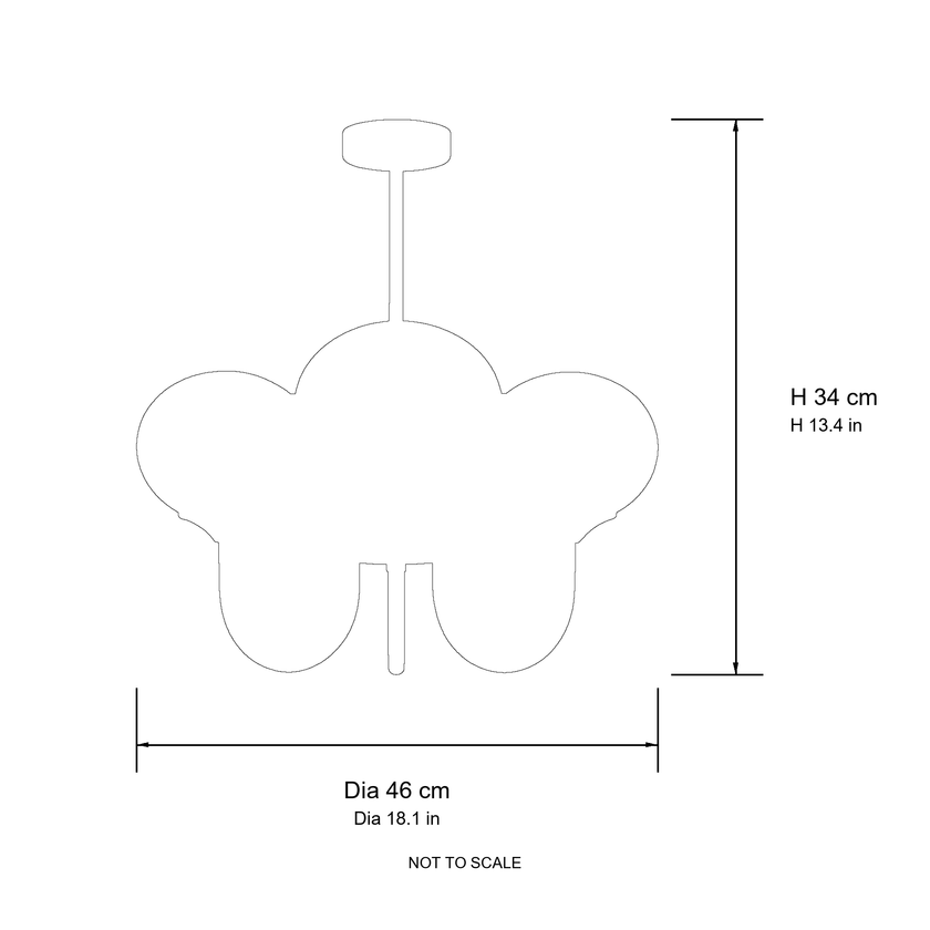 Comvilo Marshmallow Chandelier sizing diagram