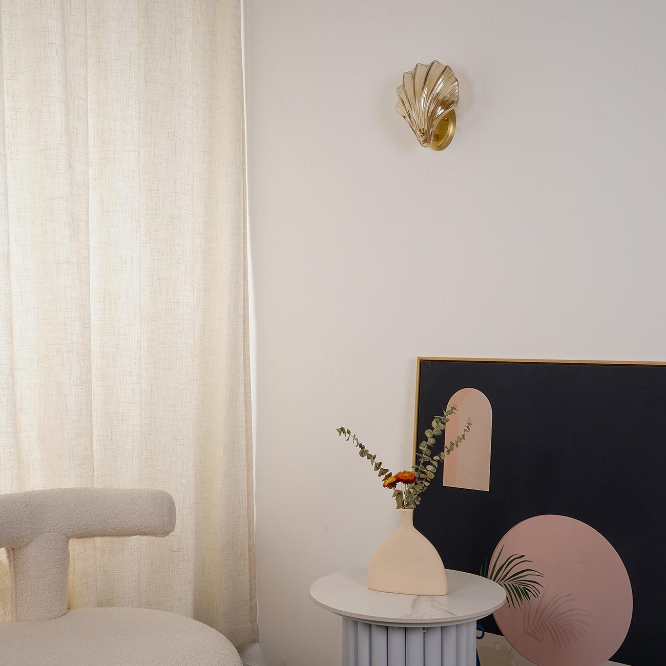 Coquille Brass Shell Wall Light