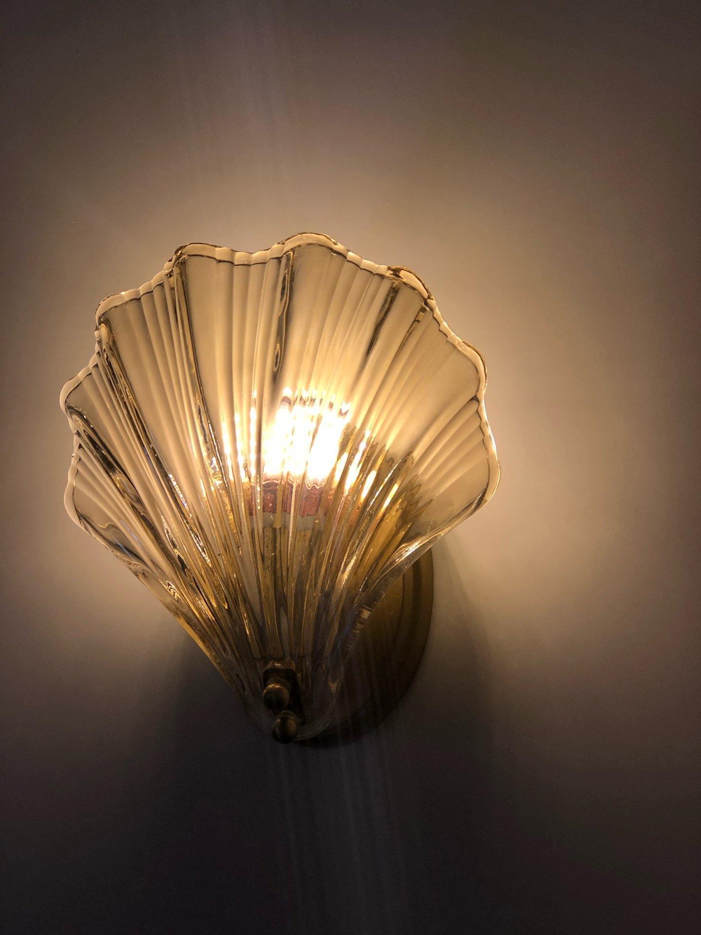 Coquille Brass Shell Wall Light