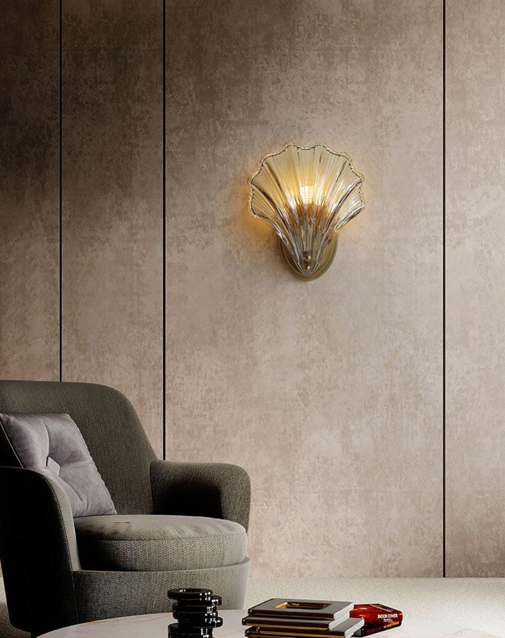 Coquille Brass Shell Wall Light
