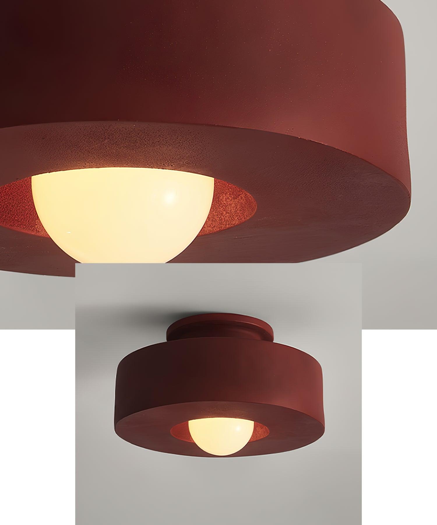 Simon Ceiling Lamp, close detail of the shade rim and opal diffuser