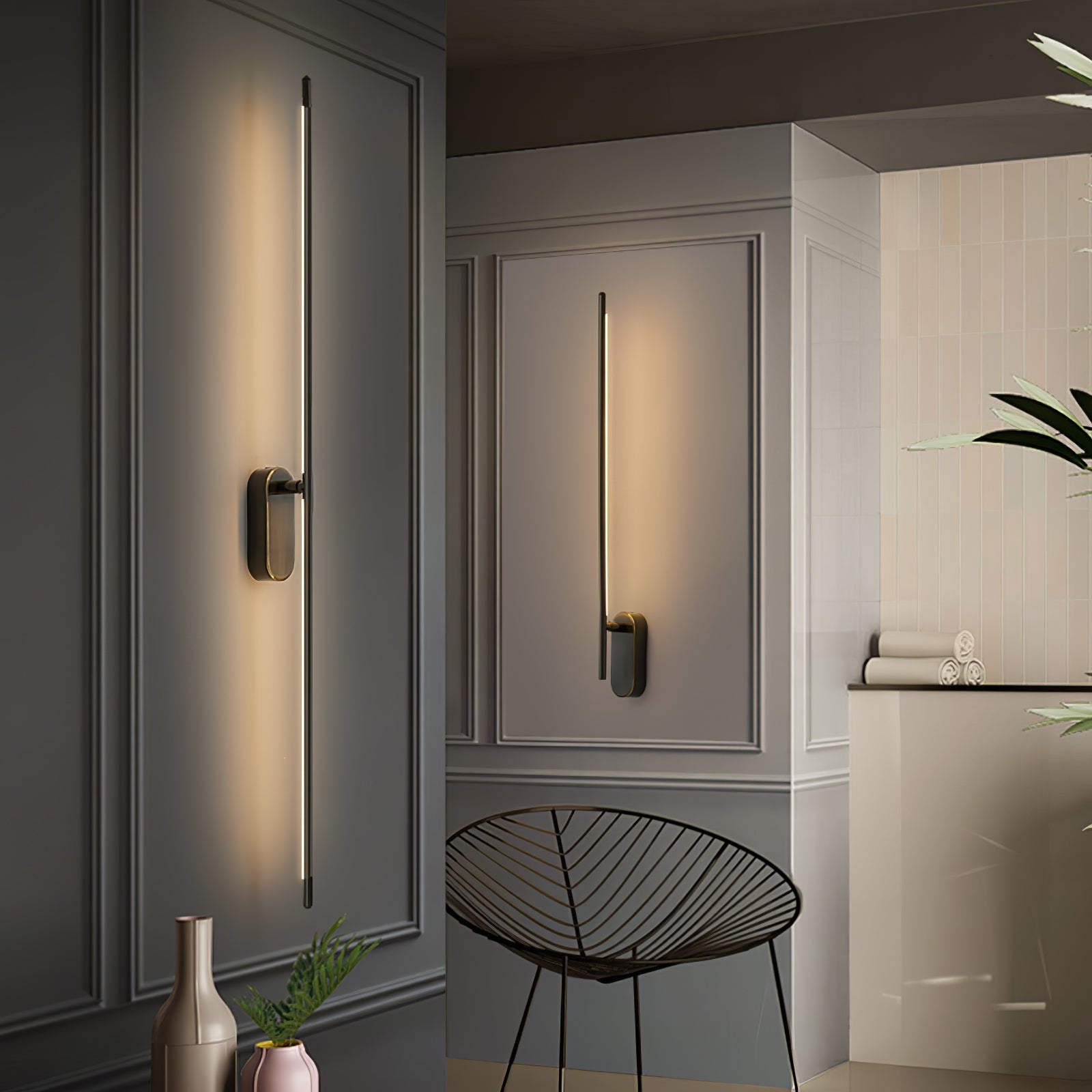 Stick-Shaped Metal Wall Sconce