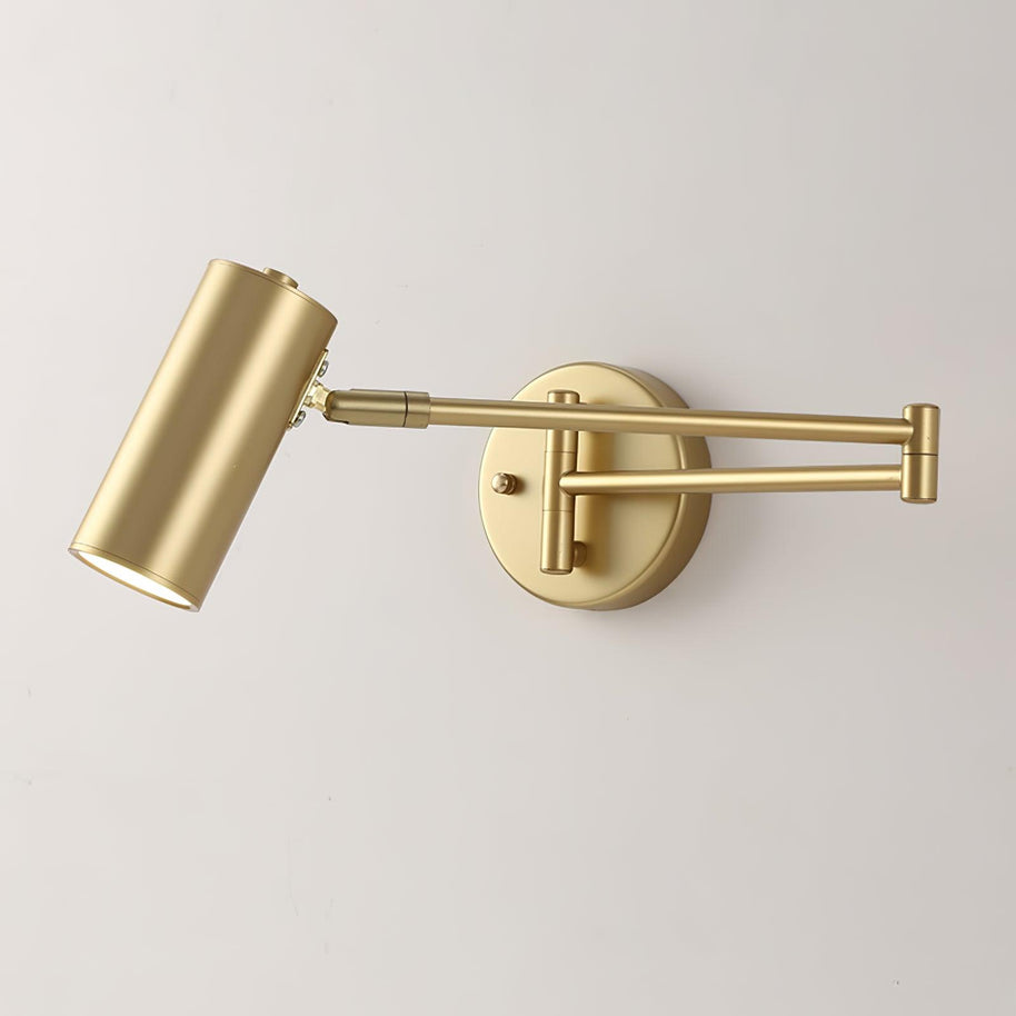 Marlow Arc Swing Wall Sconce in Gold with wall switch control - Comvilo lighting