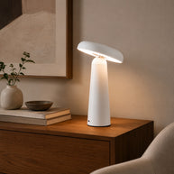 Nori Mushroom USB Rechargeable Table Lamp - living room lifestyle image for Comvilo lighting