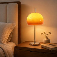 Aurelia Bauhaus Mushroom Retro Glass Table Lamp - bedside lifestyle room image for Comvilo lighting